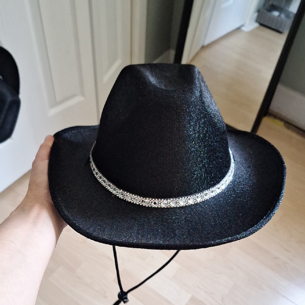 Black Cowboy Hat with Silver Band